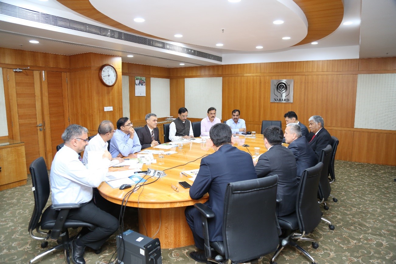 Chairman, NABARD and his team interacting with the Uzbek Delegation